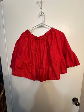 Red Tiered Ruffle Mini Skirt Petticoat